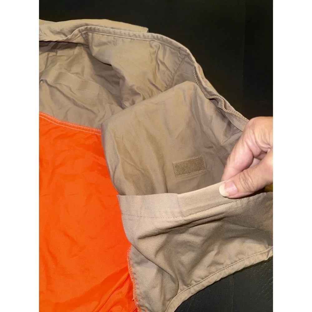 Men's Northwest Territory Hunting Vest Utility Blaze Orange Tan Pockets Sz L